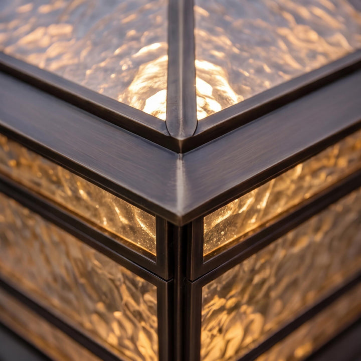 Solar Lights Outdoor Vintage Copper Wall Mounted Waterproof LED Garden Light with Tempered Glass
