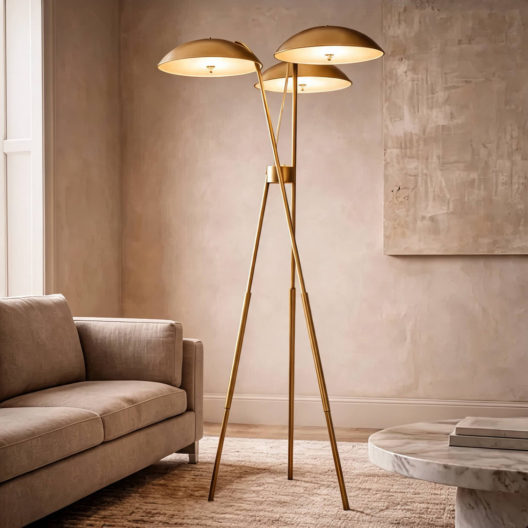 Modern Tripod Floor Lamp with Metal Structure and Integrated LED Warm White Light