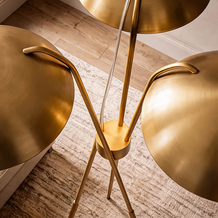 Modern Tripod Floor Lamp with Metal Structure and Integrated LED Warm White Light