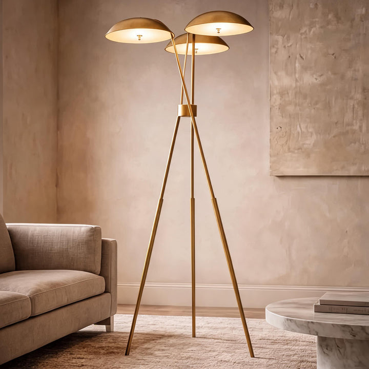 Modern Tripod Floor Lamp with Metal Structure and Integrated LED Warm White Light