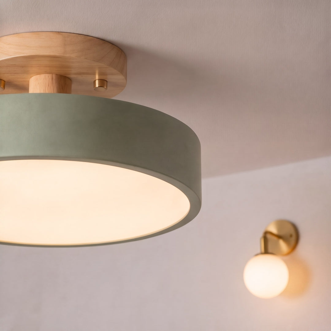 Modern Flush Mount Ceiling Light LED Geometric Metal PVC 3-Step Dimming 9 Inch