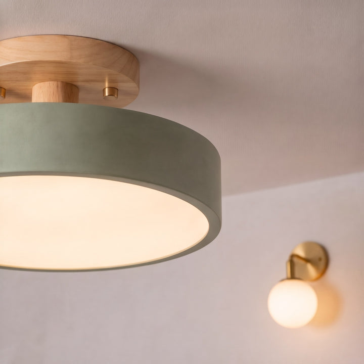 Modern Flush Mount Ceiling Light LED Geometric Metal PVC 3-Step Dimming 9 Inch