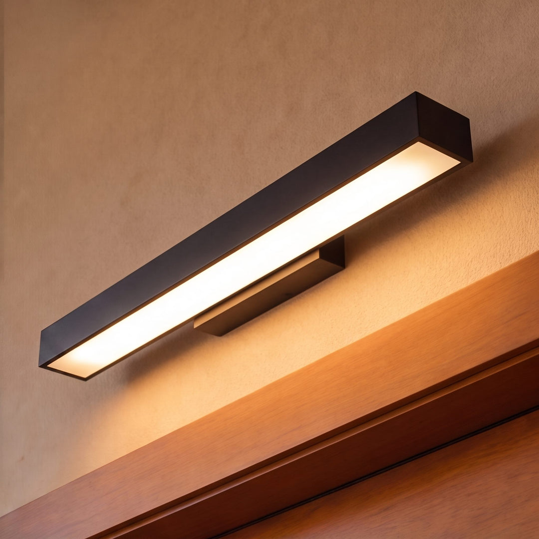 Modern Outdoor Wall Light Motion Sensor Rectangular Stainless Steel Fixture IP65 4000K
