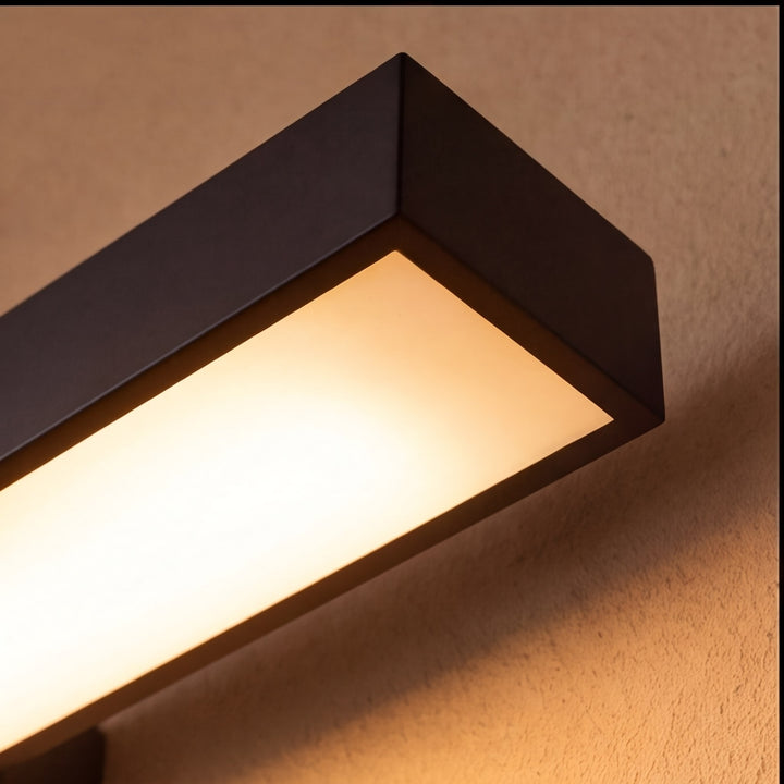 Modern Outdoor Wall Light Motion Sensor Rectangular Stainless Steel Fixture IP65 4000K