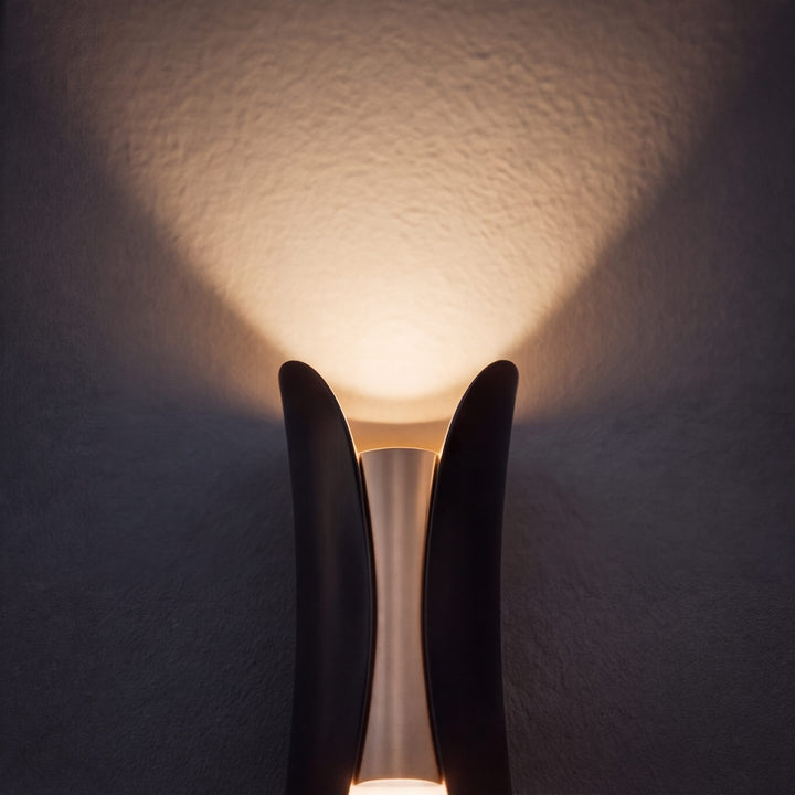 Modern Outdoor Wall Light Aluminum Glass Shade LED Motion Sensor Waterproof Up Down Sconce