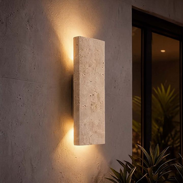 Modern Outdoor Wall Light Dimmable LED Wall Mounted Natural Stone IP65 Rated Exterior Wall Sconce