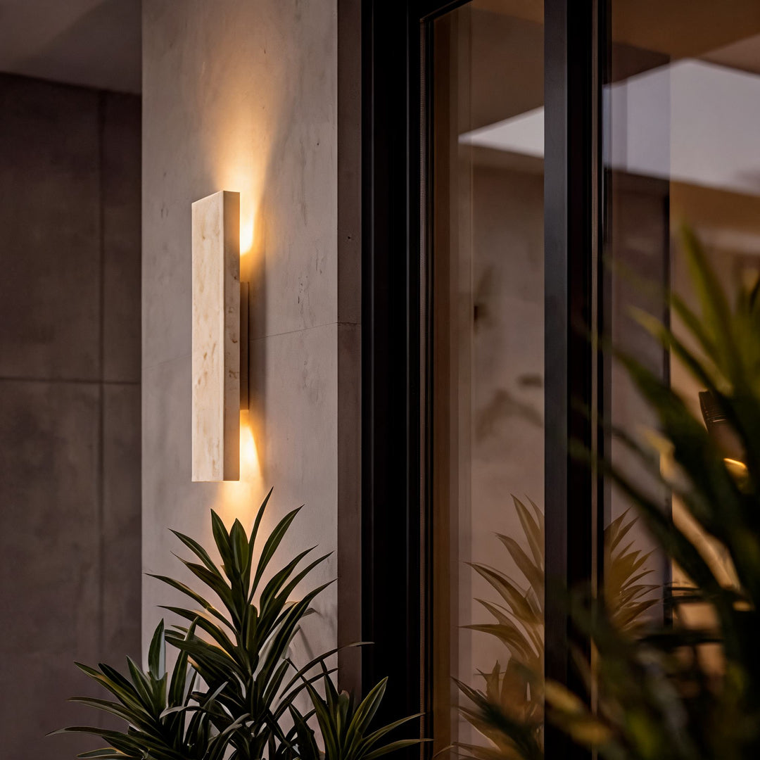 Modern Outdoor Wall Light Dimmable LED Wall Mounted Natural Stone IP65 Rated Exterior Wall Sconce