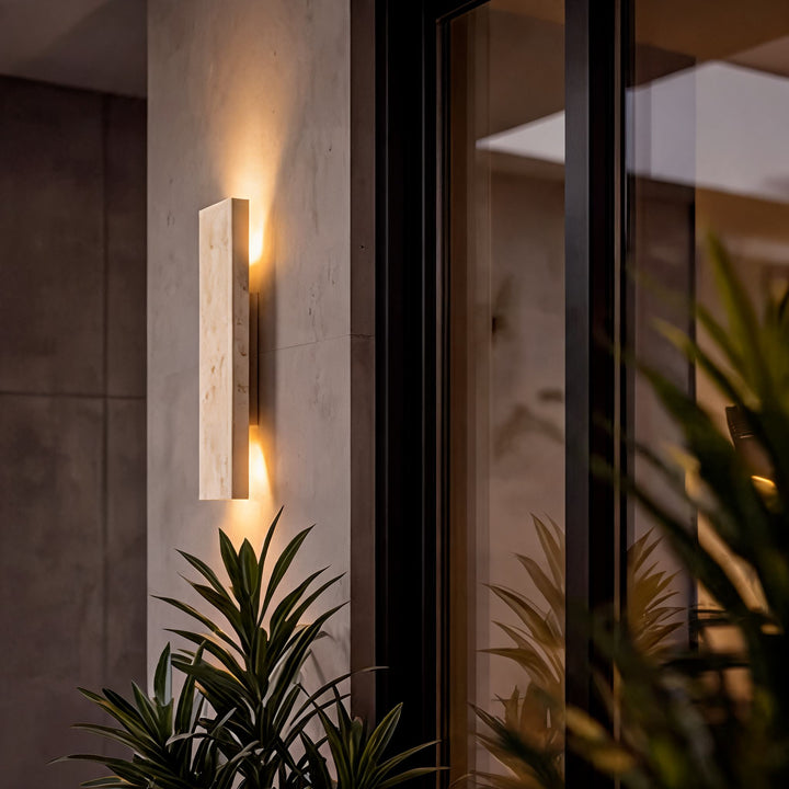 Modern Outdoor Wall Light Dimmable LED Wall Mounted Natural Stone IP65 Rated Exterior Wall Sconce