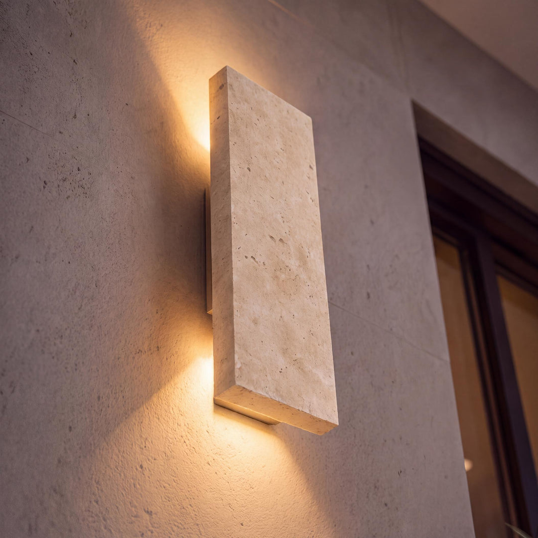 Modern Outdoor Wall Light Dimmable LED Wall Mounted Natural Stone IP65 Rated Exterior Wall Sconce