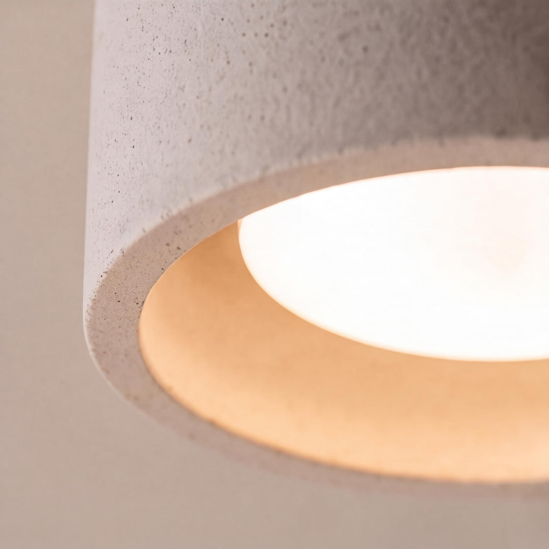 Modern Minimalist Flush Mount Ceiling Light Cement LED Adjustable Color Temperature 685 Lumens