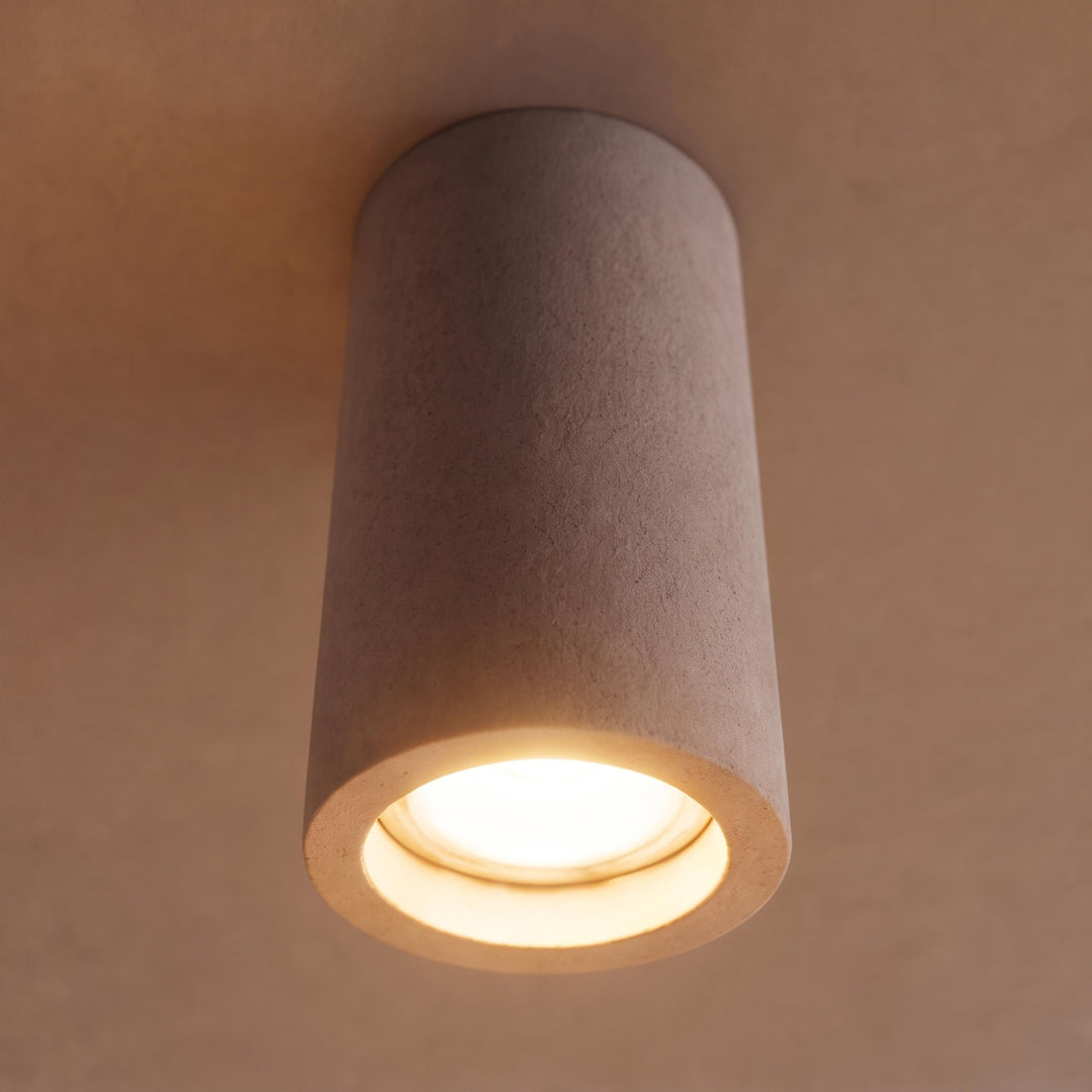 Modern Flush Mount Ceiling Light Concrete LED Fixture Adjustable Ambient Lighting