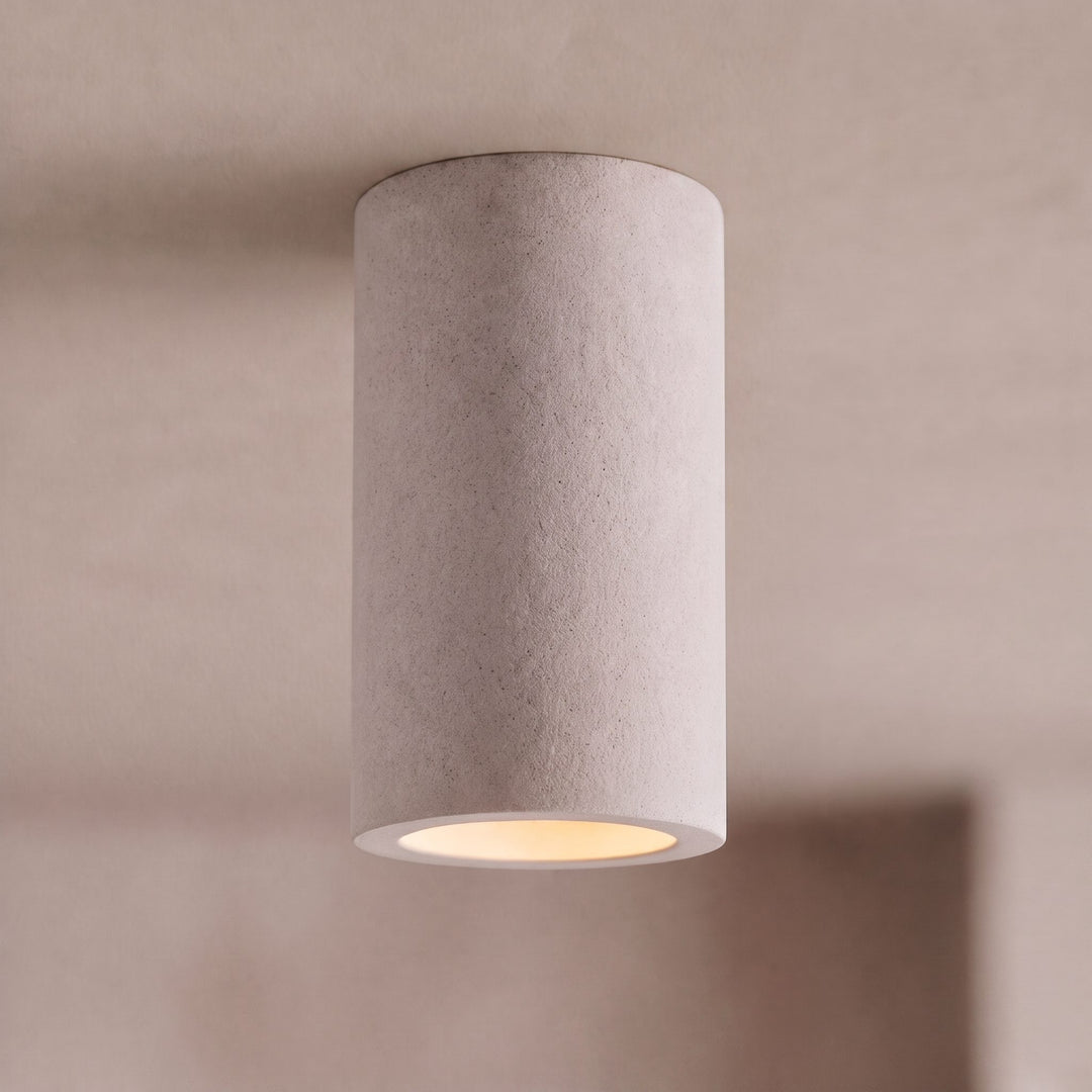 Modern Flush Mount Ceiling Light Concrete LED Fixture Adjustable Ambient Lighting