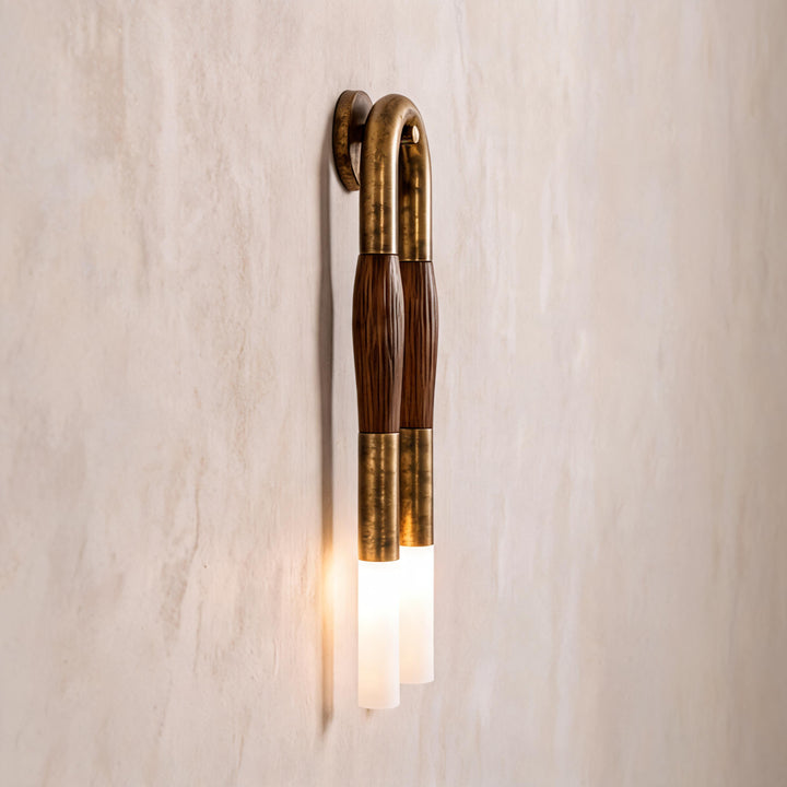 Modern Wall Lamp Flush Mount Metal LED Adjustable Lighting with Horsehair Accent