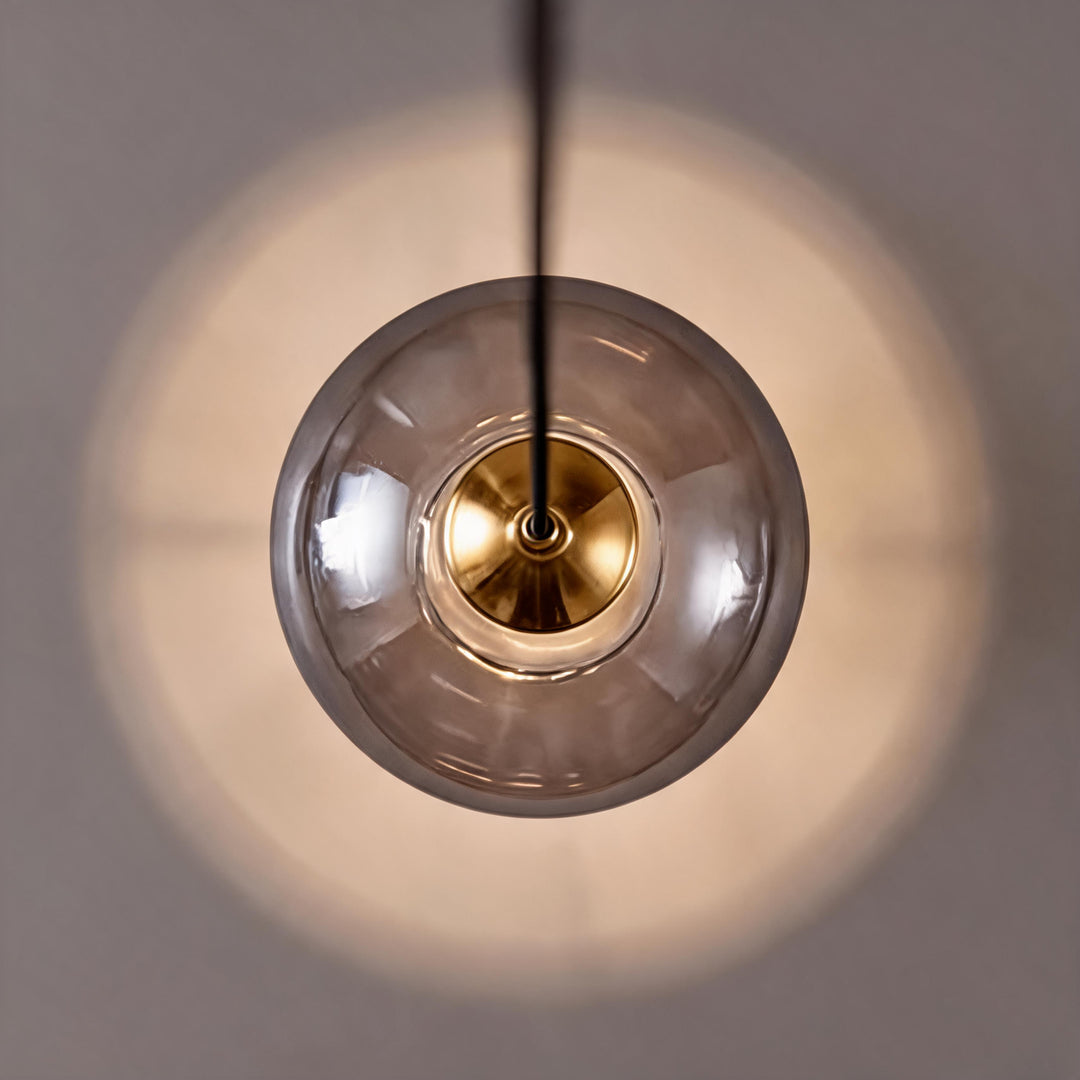 Modern Glass Pendant Light Adjustable Height LED for Kitchen Island Lighting