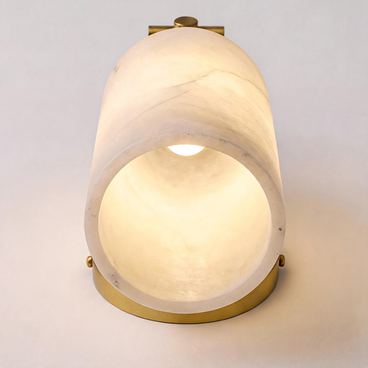 Modern Alabaster Wall Sconce Wall Mounted Metal Light Fixture with LED Compatibility