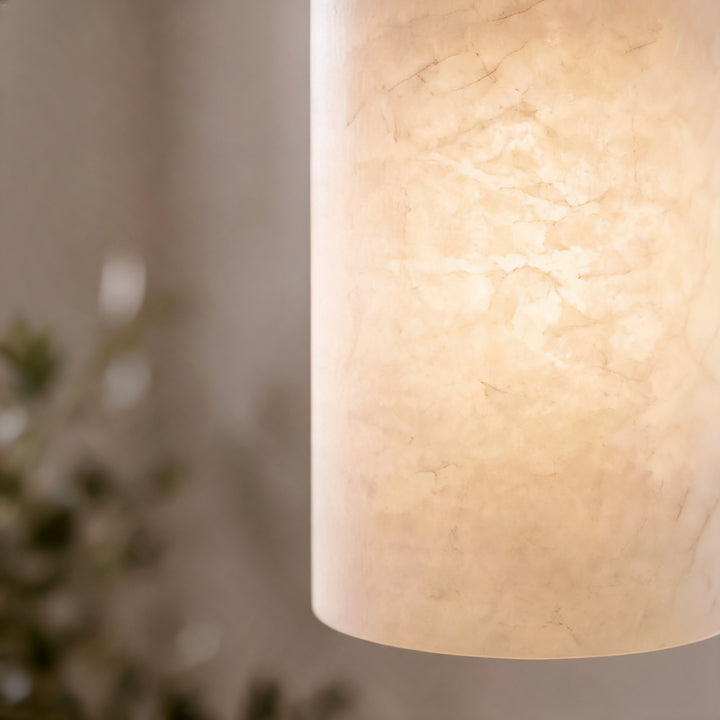 Modern Alabaster Wall Sconce Wall Mounted Metal Light Fixture with LED Compatibility