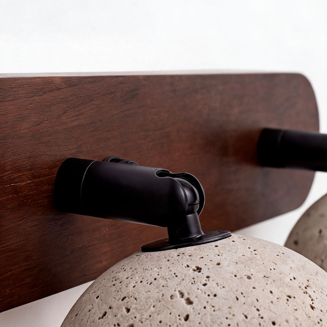 Modern Adjustable Vanity Light Fixture in Travertine with Dimmable LED for Bathroom Lighting