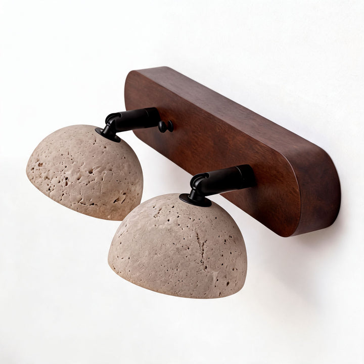 Modern Adjustable Vanity Light Fixture in Travertine with Dimmable LED for Bathroom Lighting