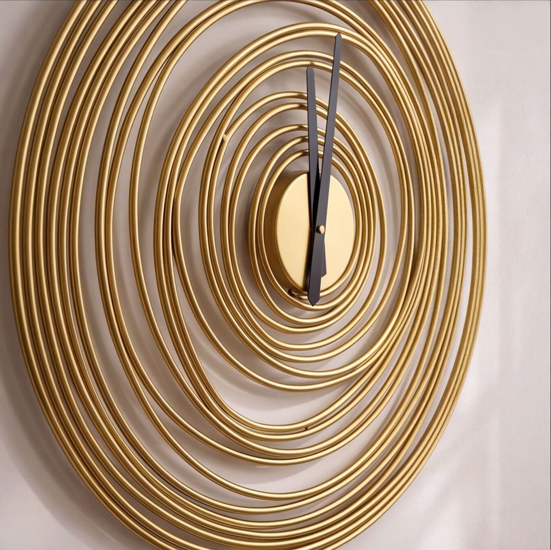 Modern Round Wall Clock Large Metal Quiet Mechanism 49cm Diameter for Kitchen and Home Decor