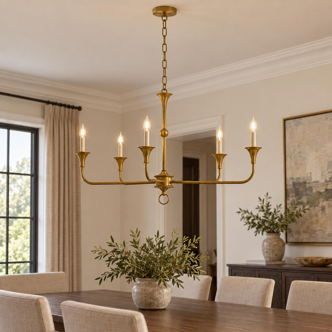 Modern Multi-Arm Black Chandelier Adjustable Ceiling Light Brass Candelabra 5-6 Bulb E14