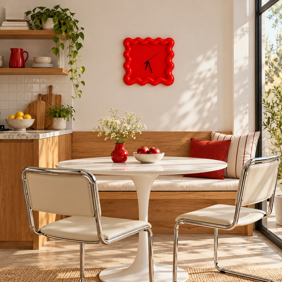 Modern Wall Clock Round Silent Movement Wall Mounted ABS Plastic 30cm for Home Decor in the dining nook