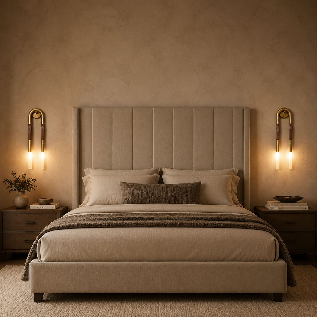 Modern Wall Lamp Flush Mount Metal LED Adjustable Lighting with Horsehair Accent