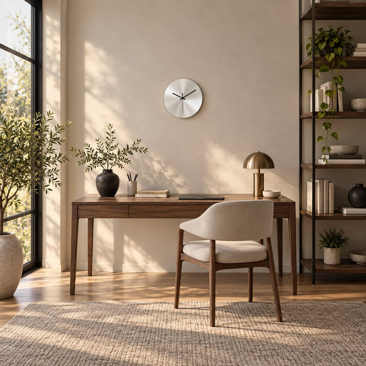 Modern Minimalist Wall Clock Ultra-Slim Stainless Steel Silent Quartz Design for Home Decor