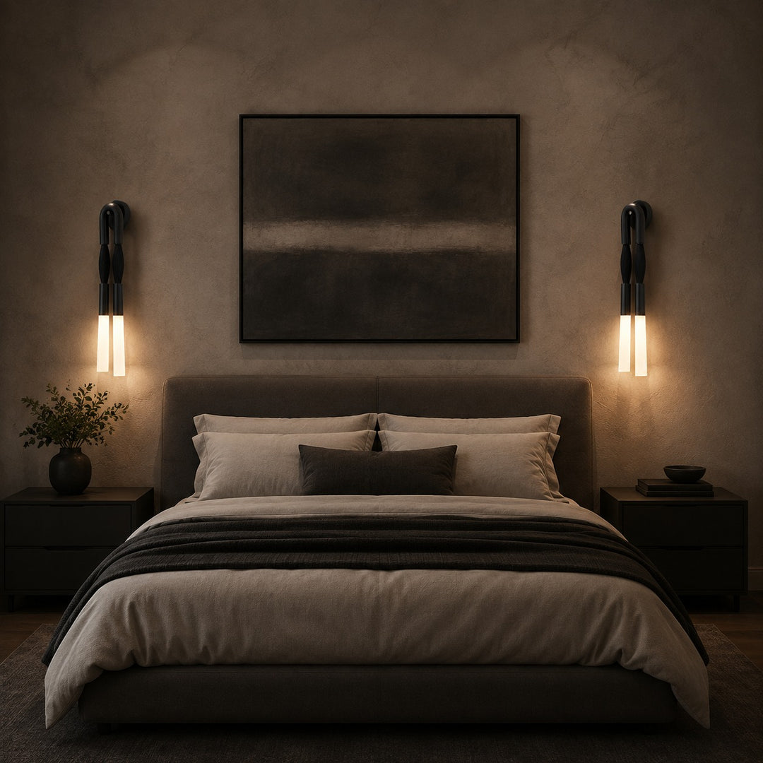 Modern Wall Lamp Flush Mount Metal LED Adjustable Lighting with Horsehair Accent
