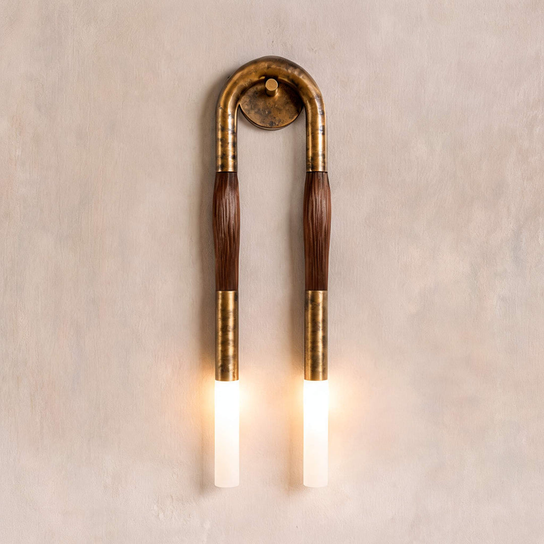 Modern Wall Lamp Flush Mount Metal LED Adjustable Lighting with Horsehair Accent