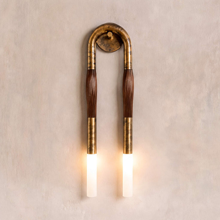Modern Wall Lamp Flush Mount Metal LED Adjustable Lighting with Horsehair Accent