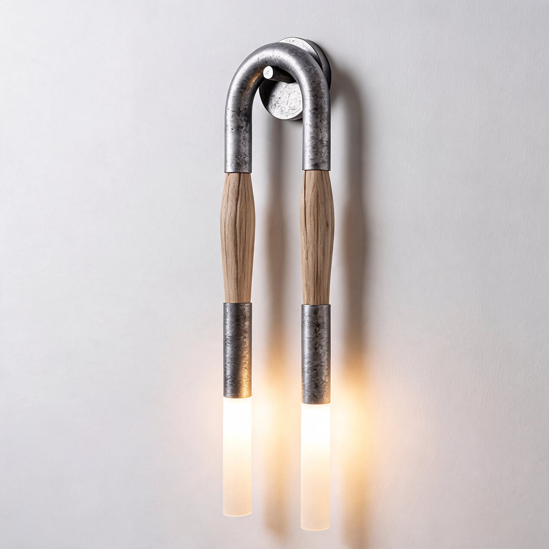 Modern Wall Lamp Flush Mount Metal LED Adjustable Lighting with Horsehair Accent